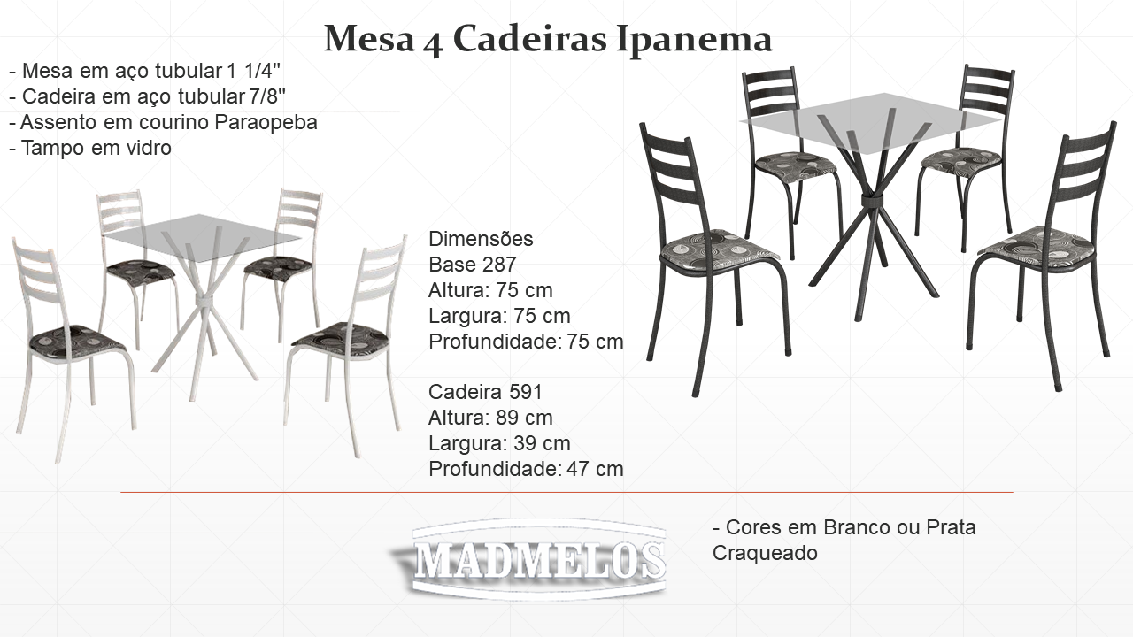 Mesa Ipanema Quadrada Tampo De Vidro Pague E Leve M Veis