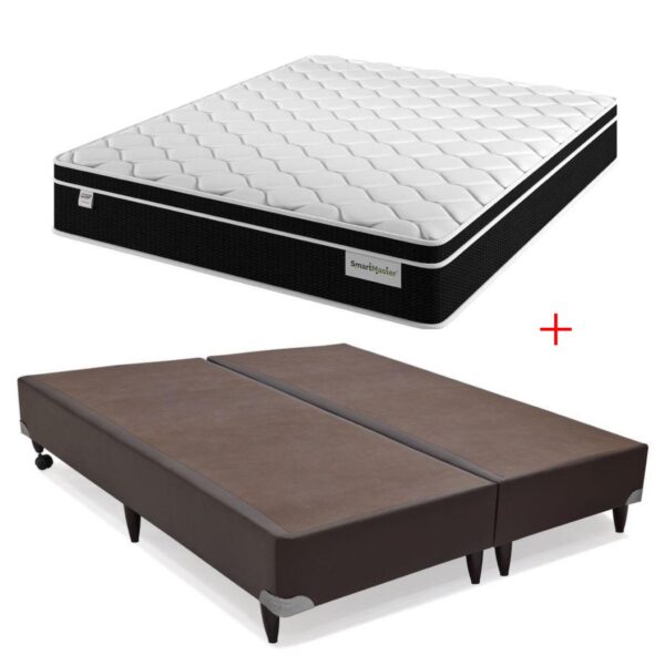Base com Colchão Smart Super Black Molas Plumatex Queem