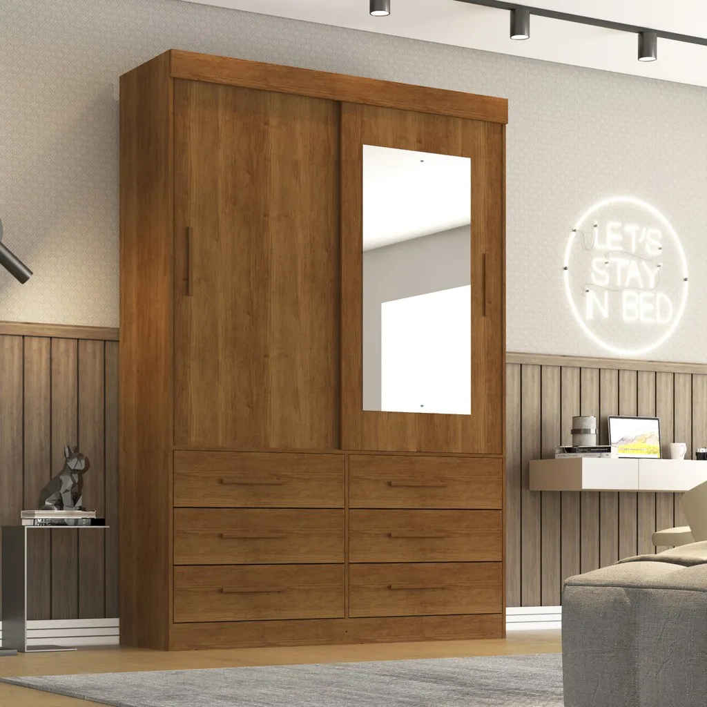 Roupeiro Star 2 Portas Salleto Com Espelho - Image 3