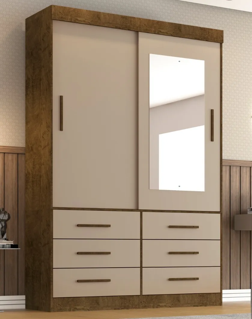 Roupeiro Star 2 Portas Salleto Com Espelho - Image 5