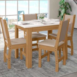 Mesa Belagio com 4 cadeiras Clara