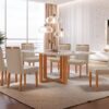 Mesa Lotus com 6 cadeiras Geovana 180x90