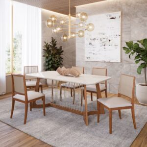 Mesa Tulipa com 4 cadeiras Buriti 180x90