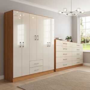 Roupeiro 6 Portas Jamaica + Cômoda 10 Gavetas Caribe