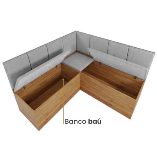 Conjunto Canto Alemão + Mesa Mon/Soberano + 2 Cadeiras  Milão - Image 6