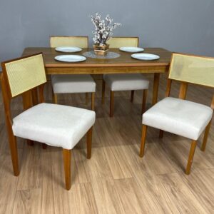 Mesa de Jantar Alegra 120 x 80 Com 4 Cadeiras  Grécia