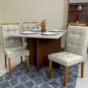 Mesa de Jantar Helo 120 x 90 com 4 Cadeiras Londres