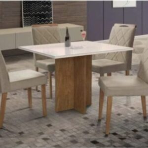 Mesa de Jantar Los Angeles 90x90 Com 4 Cadeiras Califórnia