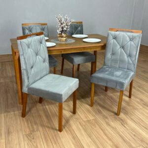 Mesa De Jantar Alegra com 4 Cadeiras Jasmim