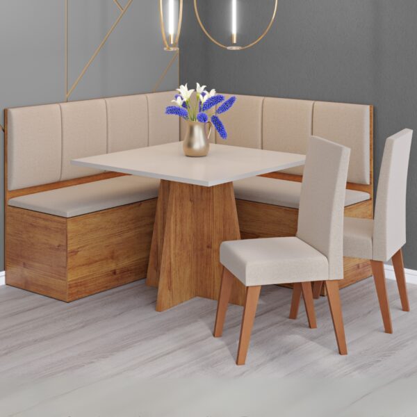 Conjunto Canto Alemão + Mesa Mon/Soberano + 2 Cadeiras  Milão - Image 3