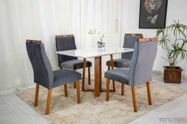 Mesa De Jantar Pedro 120 x 80 Com 4 Cadeiras Lisboa - Image 2