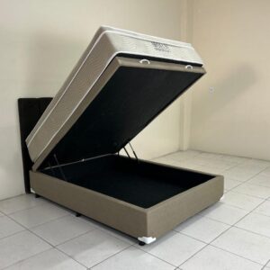 Base Baú + Colchão Casal (0.30altura)  Airtech Spring Pocket Molas Ensacadas ORTOBOM