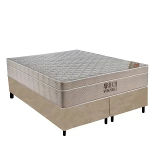 Base Simples + Colchão Queen Airtech Pocket , Molas Ensacadas (0,35 altura) ORTOBOM