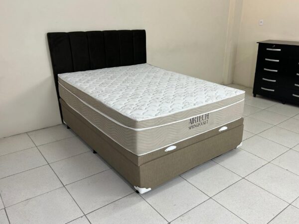 Base Baú + Colchão Casal (0.30altura)  Airtech Spring Pocket Molas Ensacadas ORTOBOM - Image 2