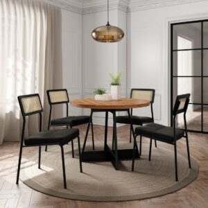 Mesa Átria Redonda 100 x 100 com 4 cadeiras Lux