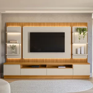 Conjunto São Paulo Rack + Painel + 2 Módulos Linea Brasil