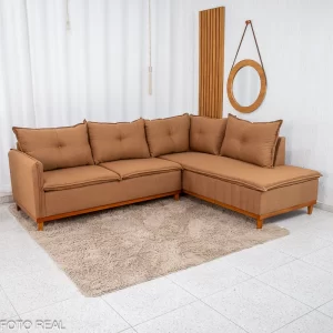 Sofá de Canto 5 Lugares Turquia Linho 2.45m