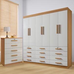 Roupeiro Mônaco 6 Portas + Cômoda Ipanema