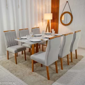 Mesa Pedro 160 x 80 com 6 Cadeiras Gênova