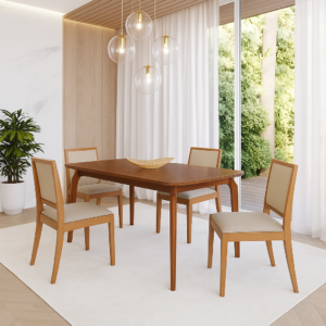 Mesa Ficus 130 x 80 com 4 Cadeiras Buriti