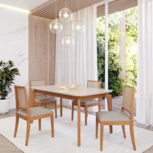 Mesa Ficus 130 x 80 com 4 Cadeiras Buriti