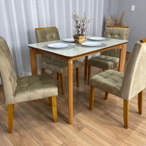 Mesa Veneza 120 x 80 com 4 Cadeiras Londres