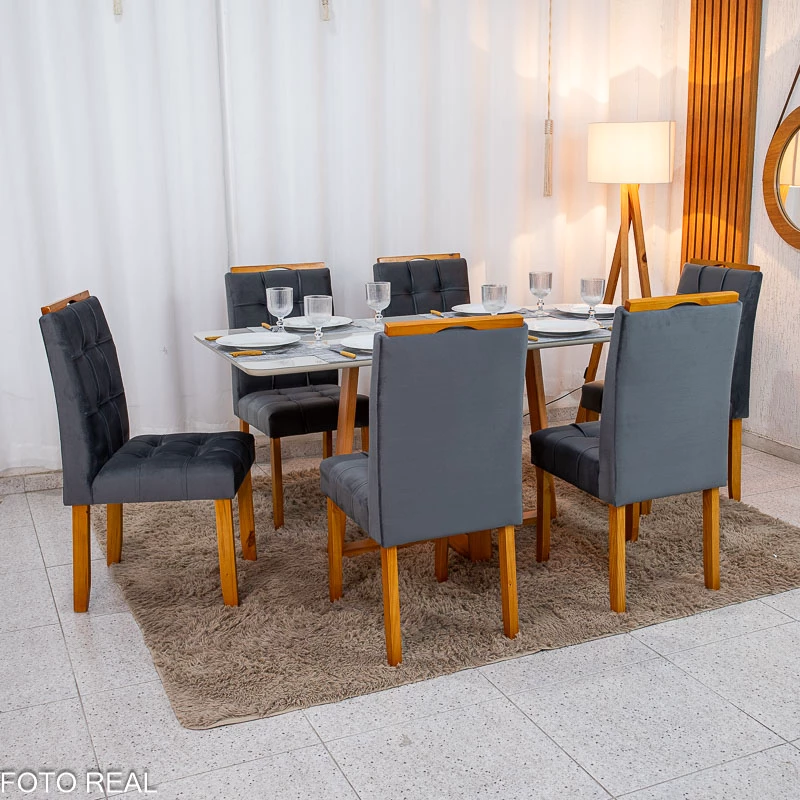 Mesa Bali 160 x 80 com 6 Cadeiras Londres - Image 17