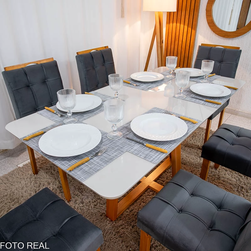 Mesa Bali 160 x 80 com 6 Cadeiras Londres - Image 16