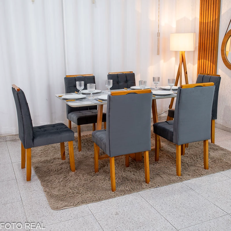 Mesa Bali 160 x 80 com 6 Cadeiras Londres - Image 14