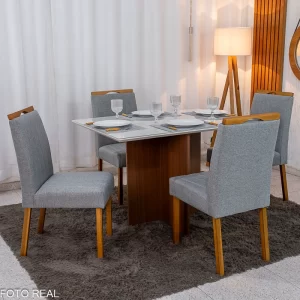 Mesa Helo 120 x 80 com 4 Cadeiras Isabela