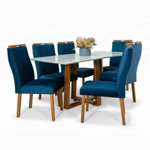 Mesa Pedro 160 x 80 com 6 Cadeiras Lisboa