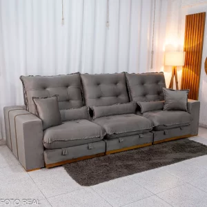 Retrátil Mônaco Veludo, Molas Ensacadas 3.20m