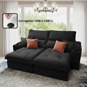 Retrátil Afrodite, Carregador USB/USB-C  Molas Ensacadas 2.50m