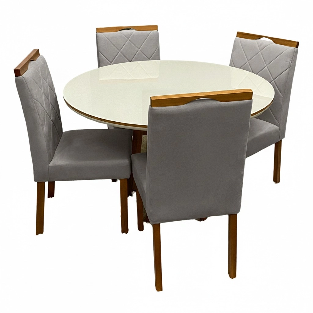 Mesa Atlanta 100 x 100 com 4 Cadeiras California (Linho) - Image 3