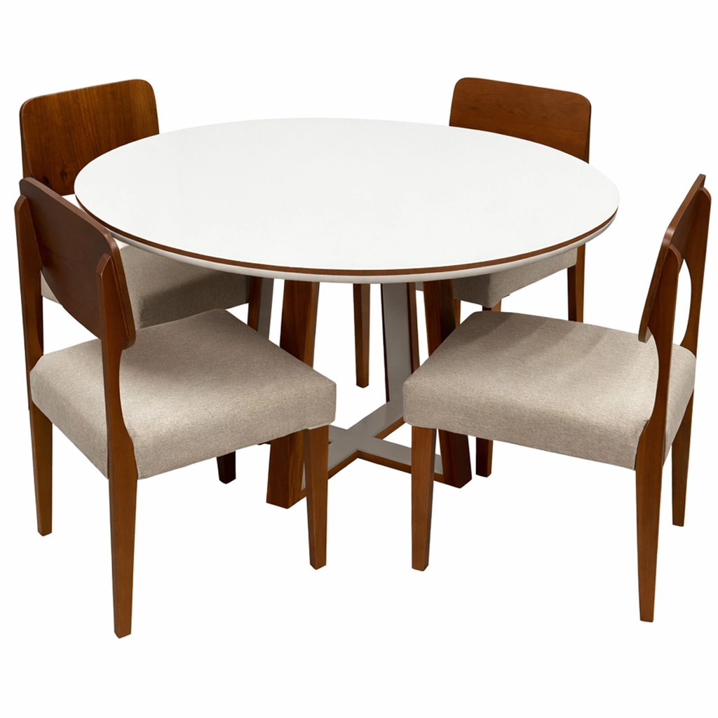 Mesa Atlanta 120 x 120 com 4 Cadeiras Barcelona - Image 3