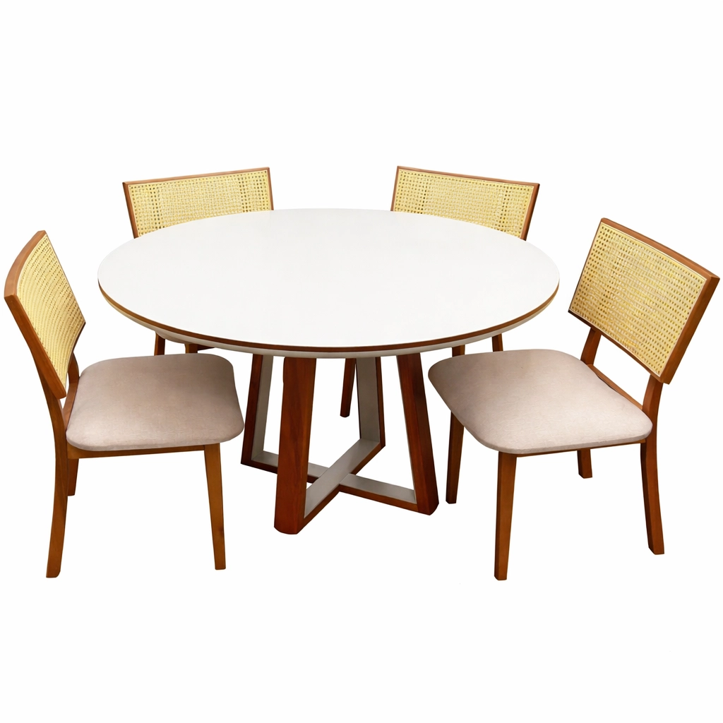Mesa Atlanta 120 x 120 com 4 Cadeiras Diamante - Image 2
