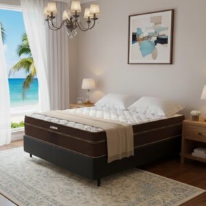 Colchão Casal Lisboa 24 cm D28 Molas Ensacadas + Base Simples