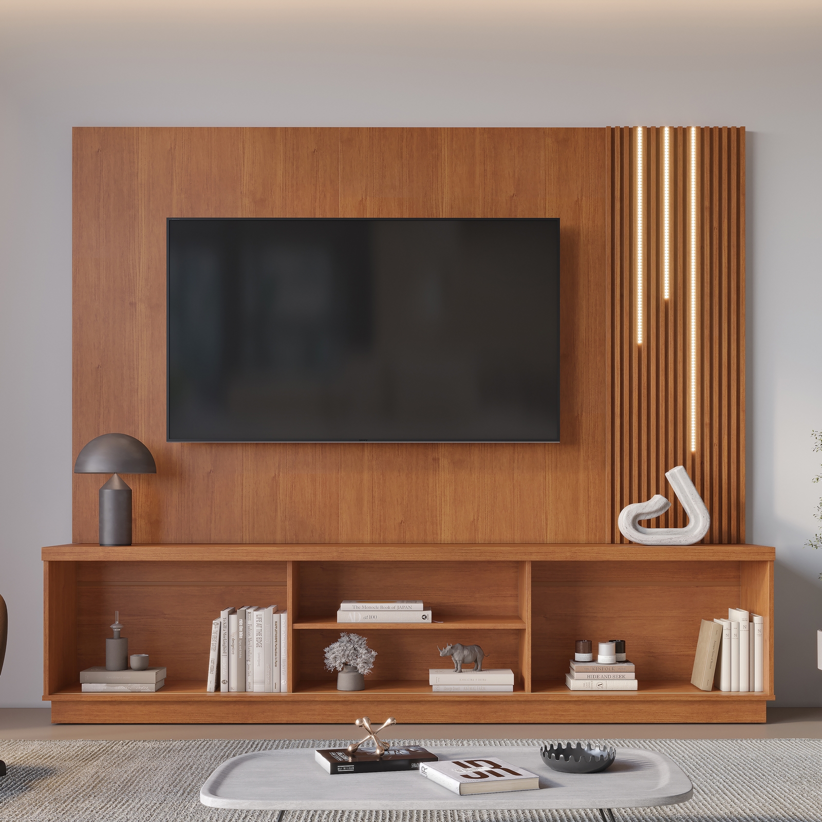 Home Theater até 75″ Arezzo New (C/LED Cascata) Naturale – MAVAULAR - Image 2