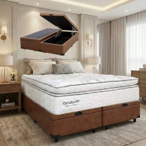 Colchão Queen New Freedom 32 cm D33 Molas Ensacadas ORTOBOM + Base Baú