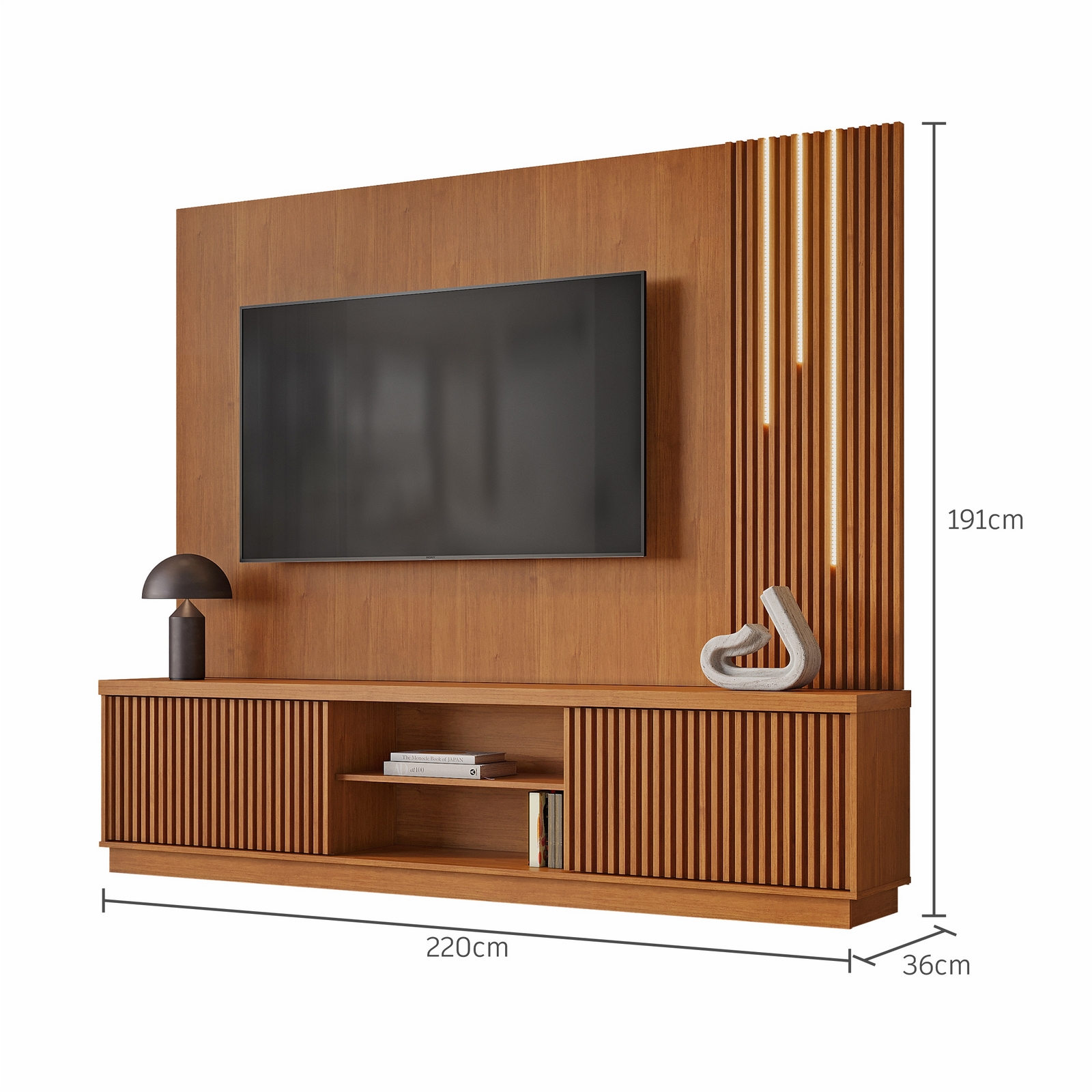 Home Theater até 75″ Arezzo New (C/LED Cascata) Naturale – MAVAULAR - Image 4