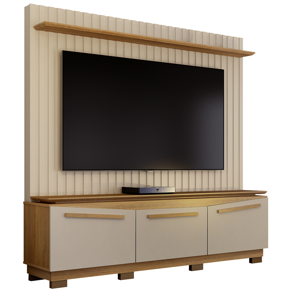 Home Theater até 75″ Montreal Off White/Cinamomo – VALDEMÓVEIS - Image 2