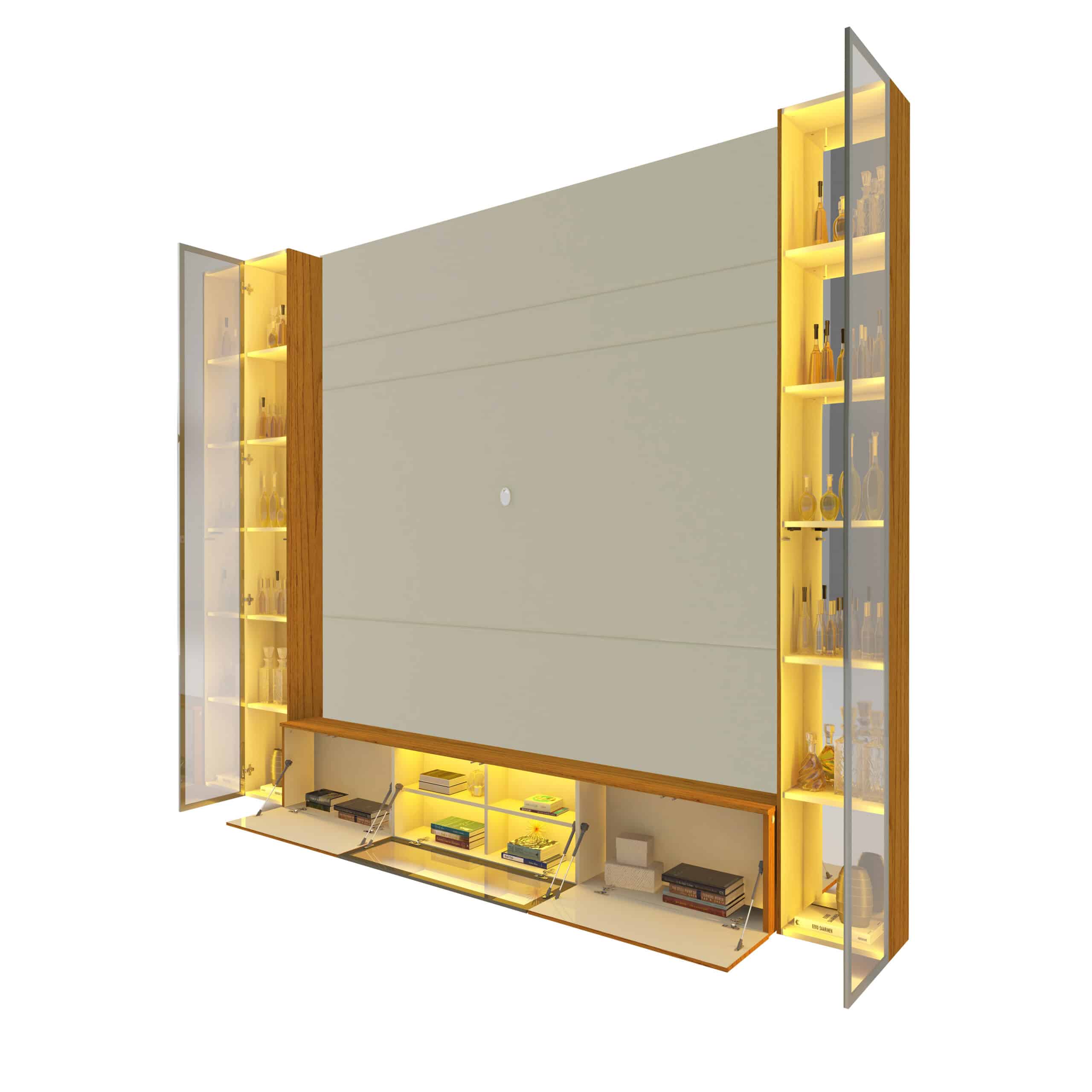 Home Suspenso até 85″ Luminare Reflecta com Duas Torres 230 Off White/Naturale – GELIUS - Image 2