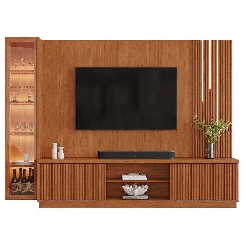 Home Theater até 75″ Arezzo New (C/LED Cascata) + Módulo Cristaleira Dominus Naturale – MAVAULAR - Image 3