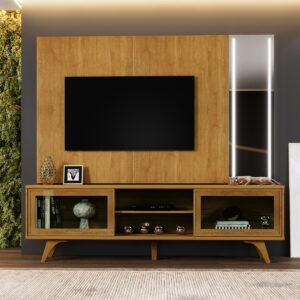 Painel até 75″ + Rack Vitrum Naturale – MAVAULAR