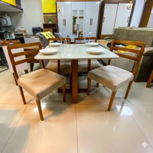 Mesa Bali 90 x 90 com 4 Cadeiras Turquia