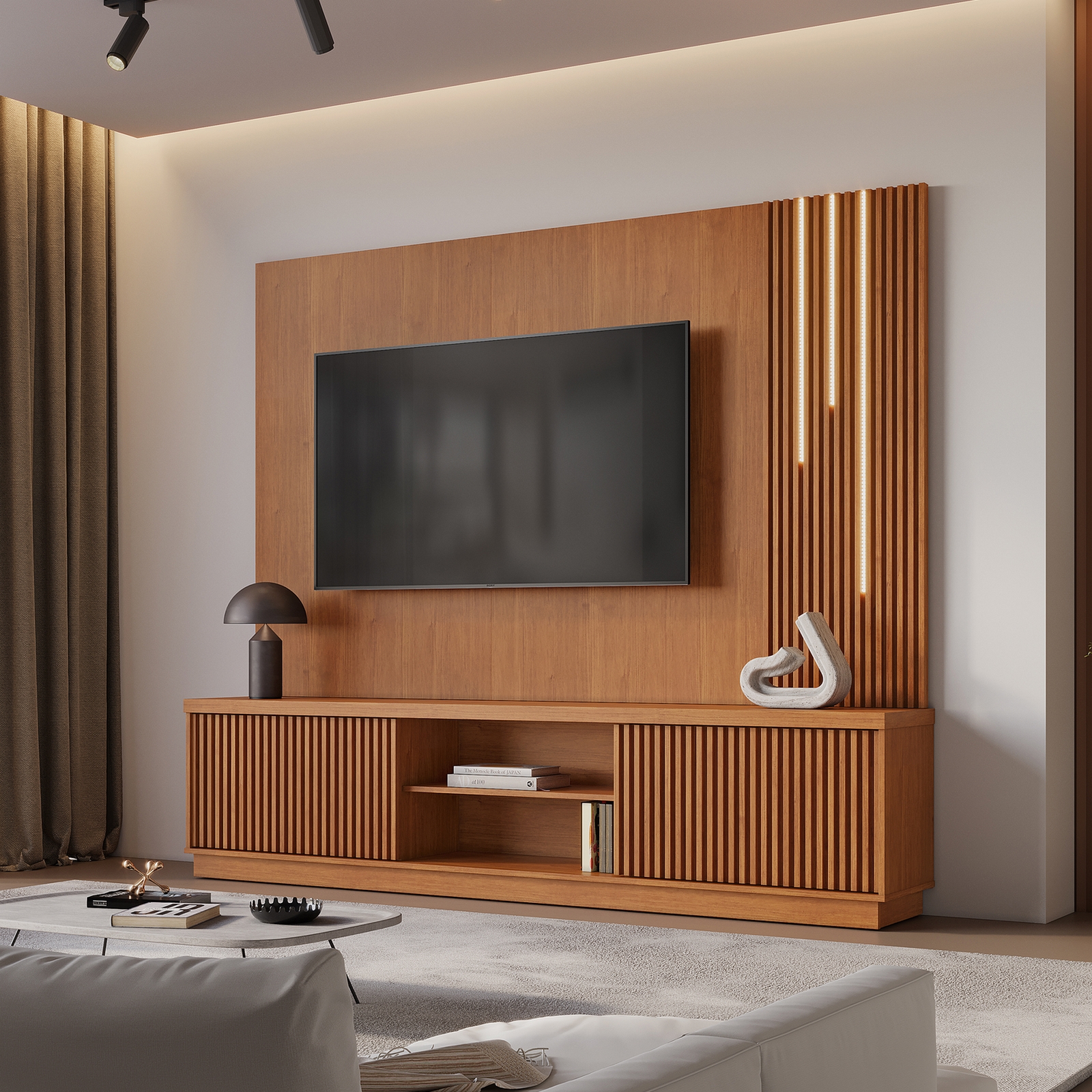 Home Theater até 75″ Arezzo New (C/LED Cascata) Naturale – MAVAULAR - Image 3
