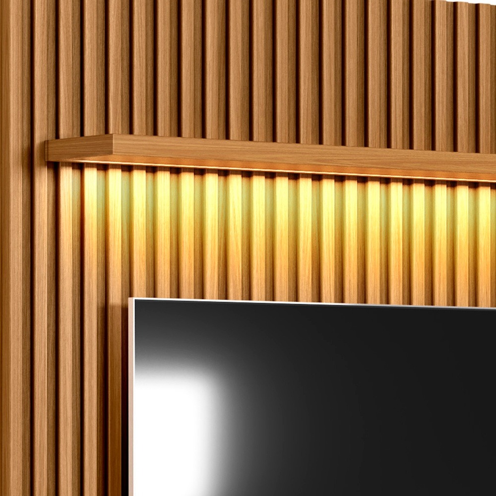 Painel + Rack até 75″ Ouro Preto Nature/Off White – LINEA BRASIL - Image 3