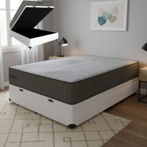 Colchão Casal Exclusive Foam HR 33 ORTOBOM + Base Box Baú Corino