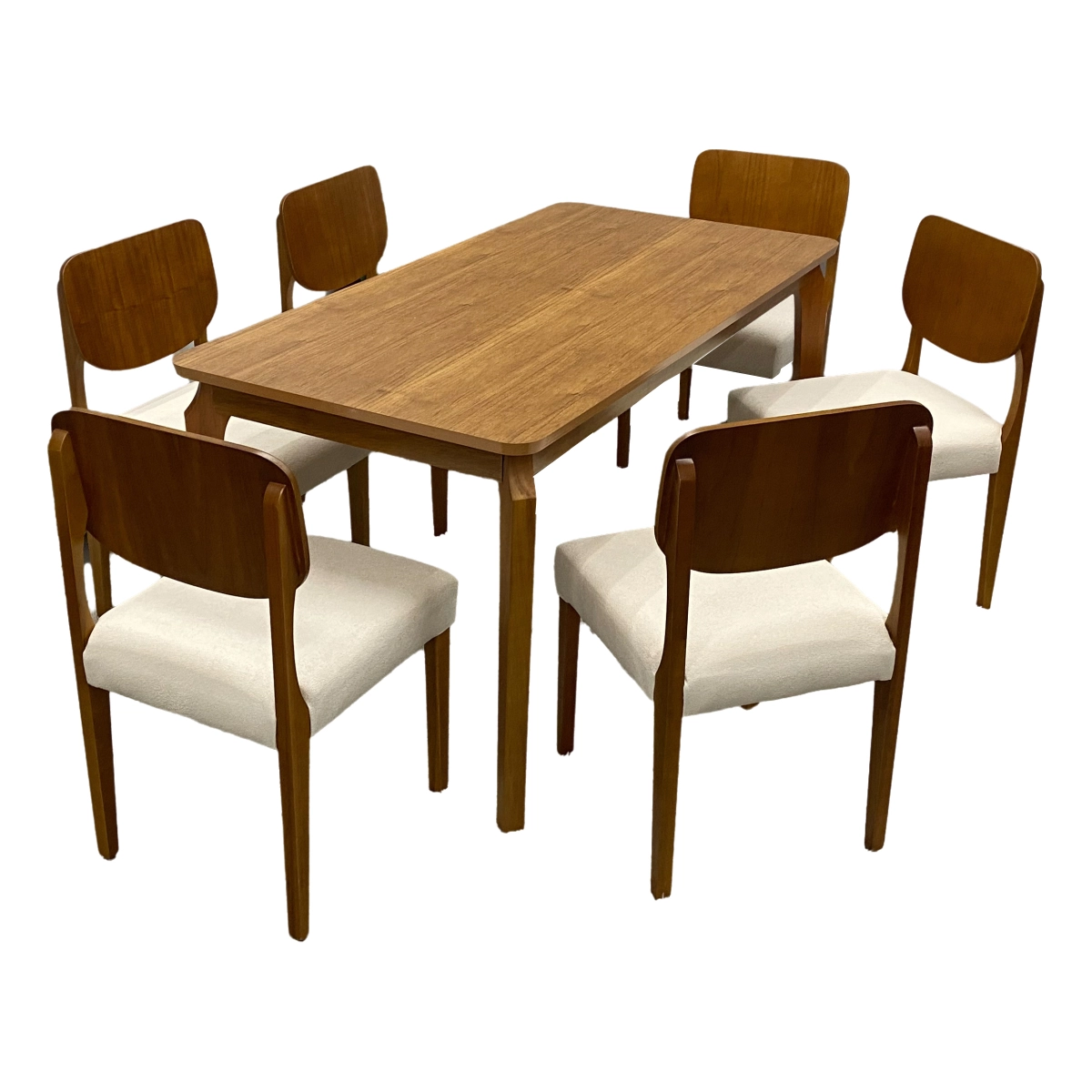 Mesa de Jantar Alegra 160x80cm Sem Vidro e 6 Cadeiras Barcelona - Image 3
