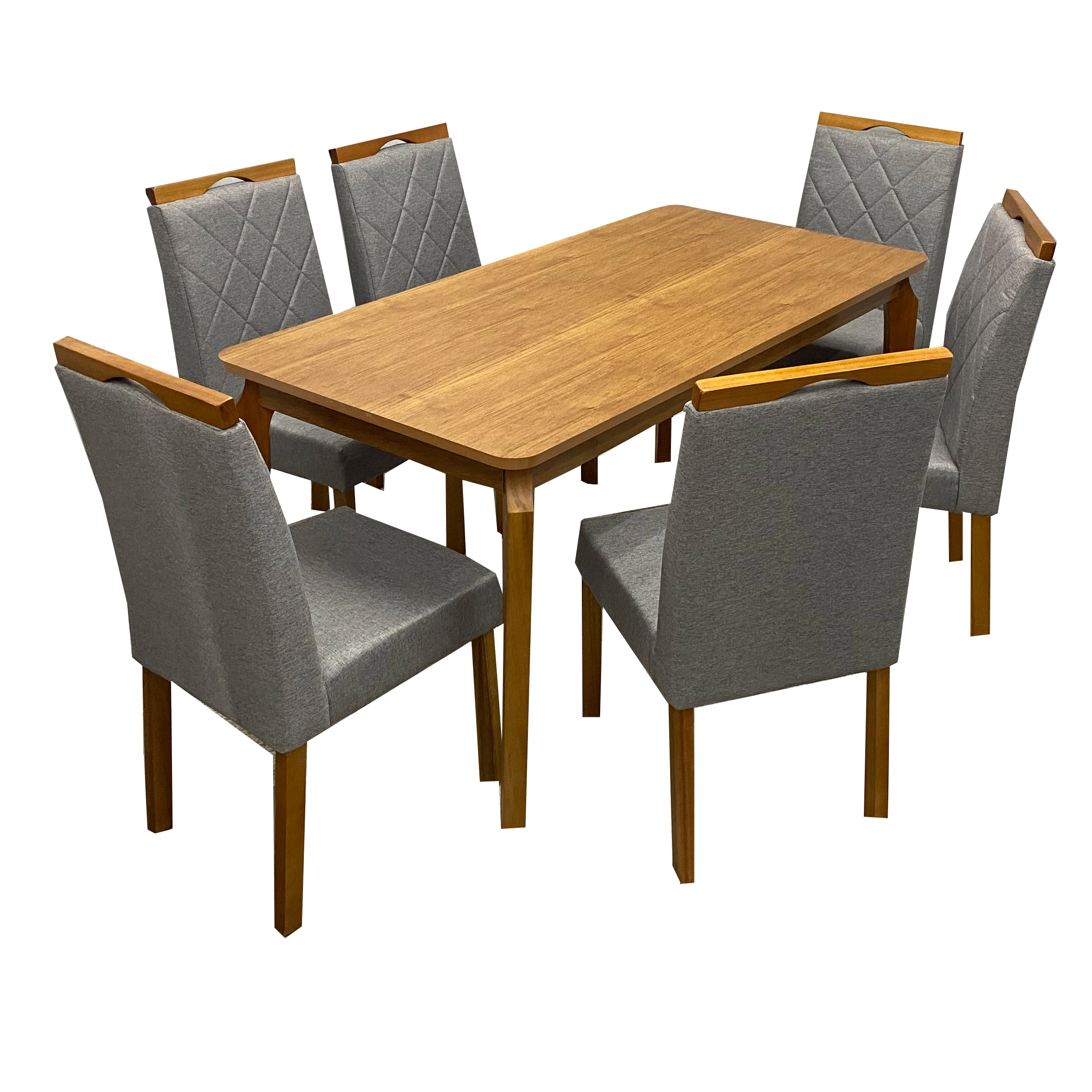 Mesa de Jantar Alegra 160x80cm Sem Vidro e 6 Cadeiras California - Image 2